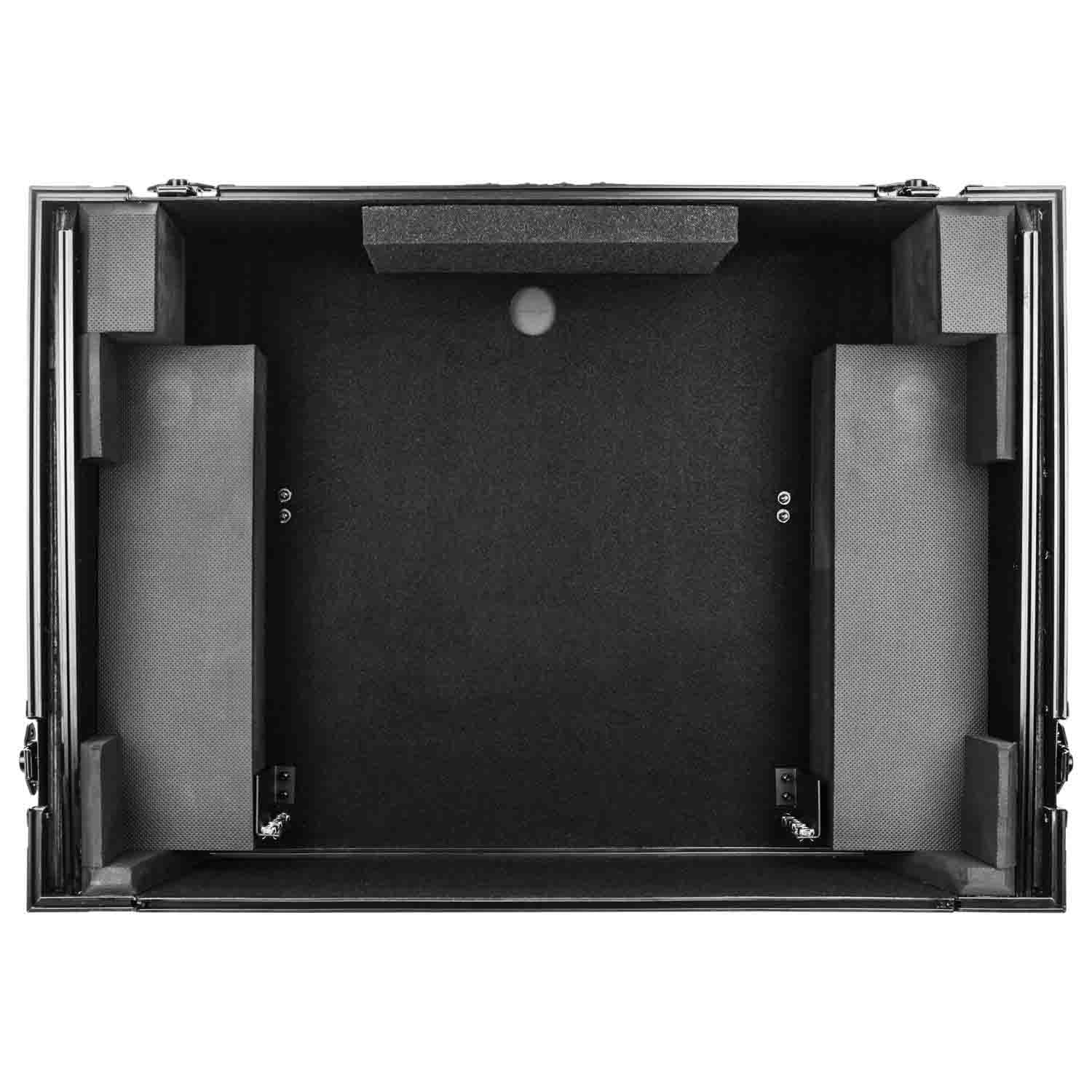 Odyssey FZGSPRIME4W2BL Denon Prime 4 Black Flight Case with Patented Glide Laptop Platform and 2U Rack Space - Hollywood DJ