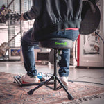 Gravity GFDSEAT1 Round Musicians Stool Foldable, Adjustable Height - Hollywood DJ