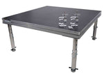 ProX XSU-4X4 Stage One 4' x 4' Ft Stage Deck Incl. 16-22-inch (24-in Extended) Telescoping Legs, and Deck Leveling Clip - Hollywood DJ