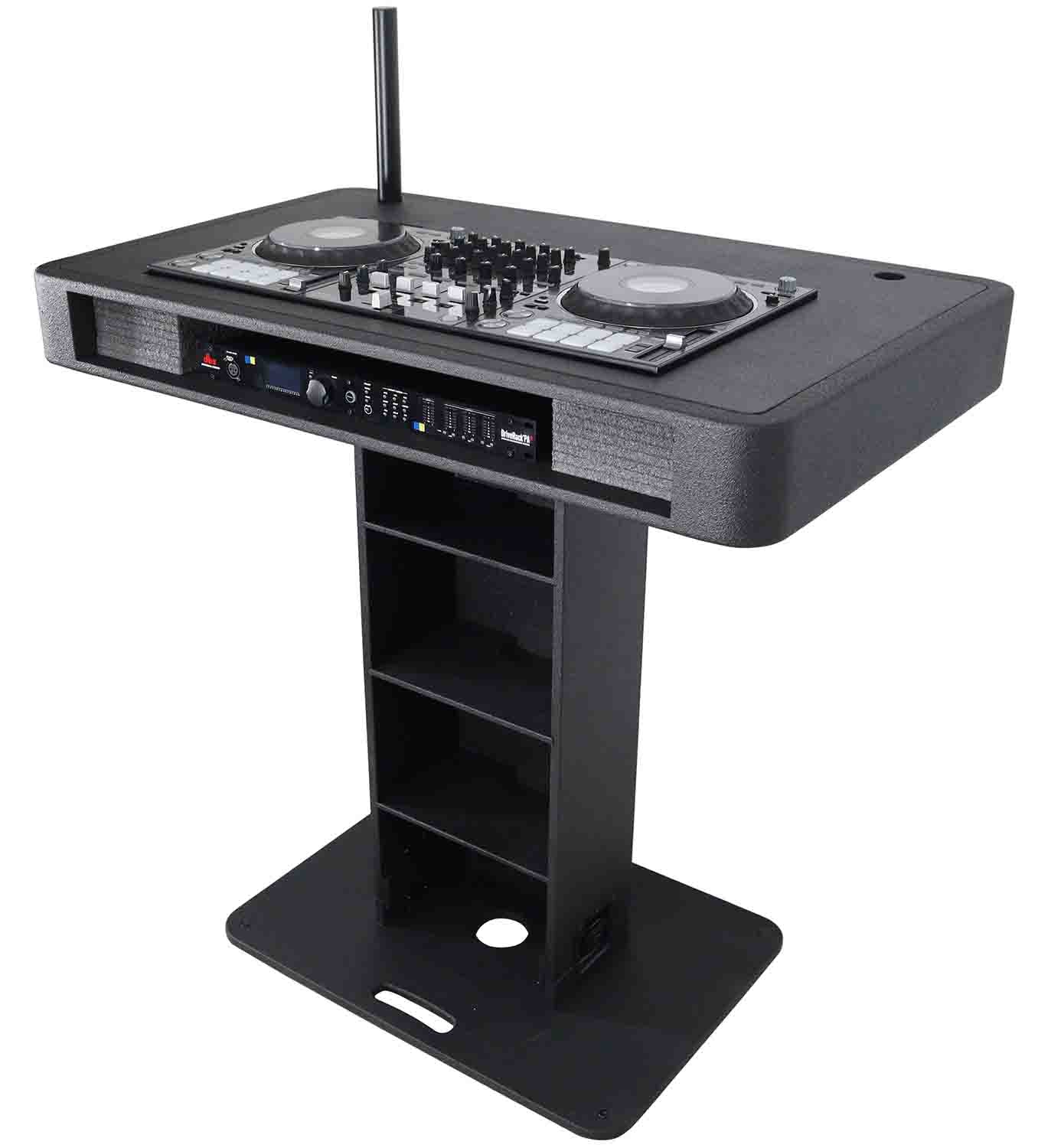 ProX XZF-DJCTBLCASE Control Tower DJ Stand with Laptop Arm, Travel Hard Cases - Black Finish - Hollywood DJ