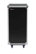 Gator Cases G-TOUR 10X16 PU, 10U Top 16U Side Console Rack Case with Casters - Hollywood DJ