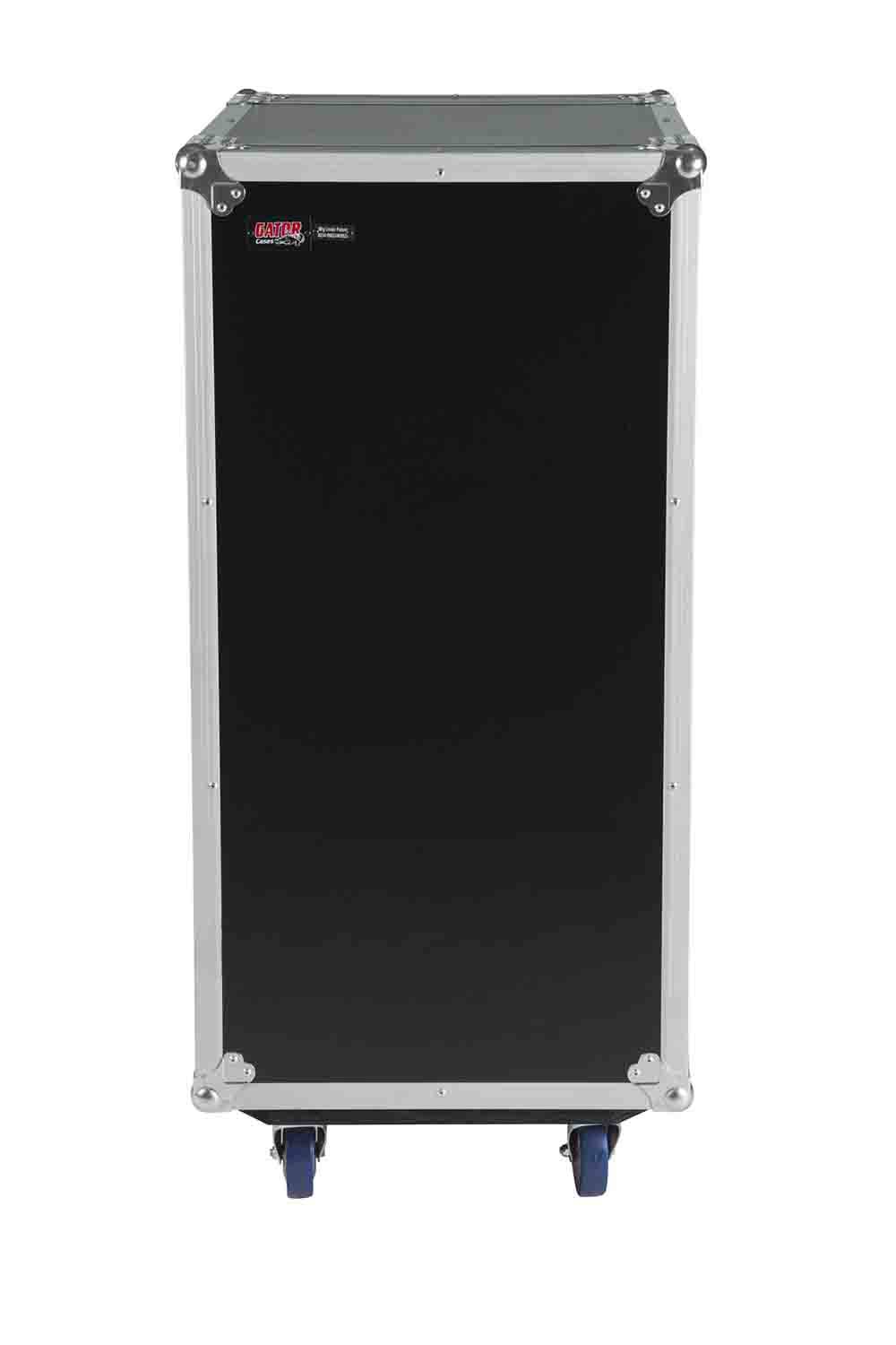 Gator Cases G-TOUR 10X16 PU, 10U Top 16U Side Console Rack Case with Casters - Hollywood DJ