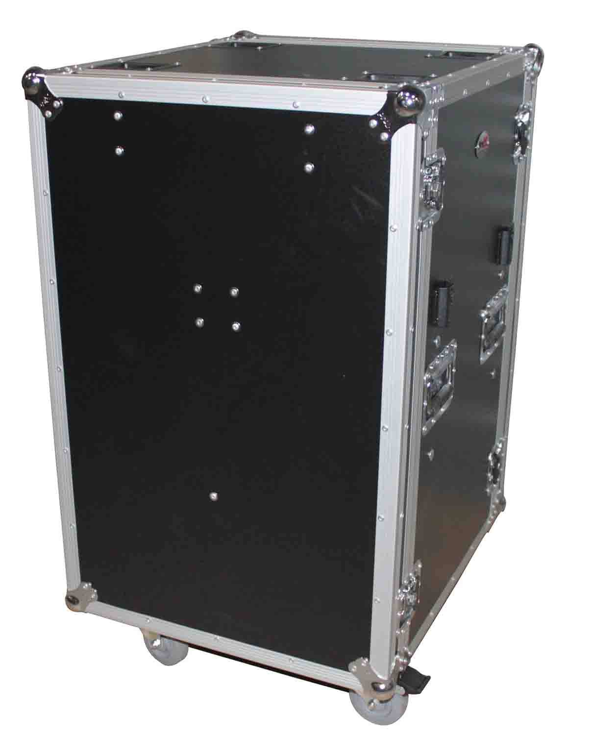 ProX T-14RSPWDST 14U Space Shockproof Amp Rack ATA Flight Case 20" Depth - Hollywood DJ