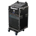 Odyssey FZ1016W 10U Top Slanted 16U Vertical Pro Combo Rack with Wheels - Hollywood DJ