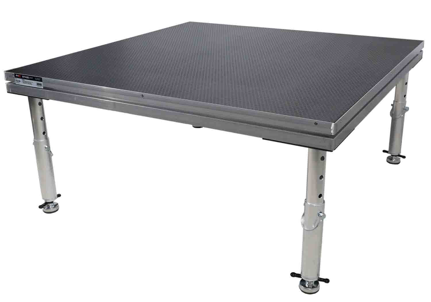 ProX XSU-4X4 Stage One 4' x 4' Ft Stage Deck Incl. 16-22-inch (24-in Extended) Telescoping Legs, and Deck Leveling Clip - Hollywood DJ
