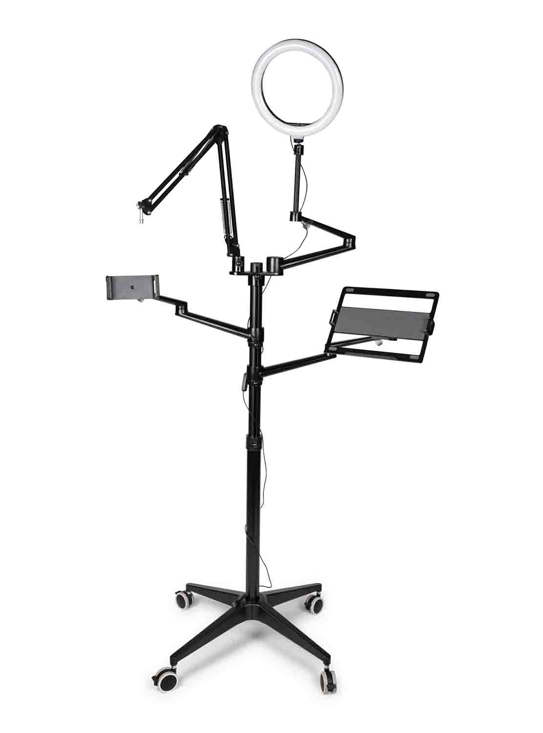 Gator GFW-STREAMSTAND-W Frameworks Content Creation Wheeled Stand - Hollywood DJ