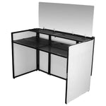 Odyssey Media DJ Booth Package with 65″ Flat Screen TV/Monitor and Sneeze Guard - Hollywood DJ