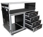 ProX XS-12U4DTWCO Dual-Table Case and Mixing Console Workstation with Casters - Hollywood DJ