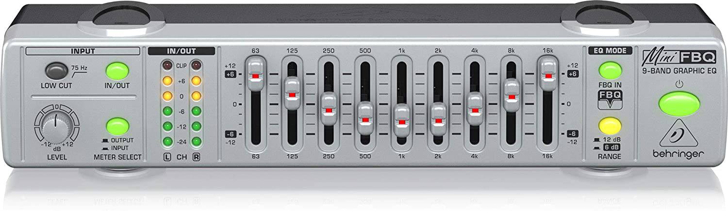 Behringer FBQ800 Ultra Compact 9-Band Graphic Equalizer with FBQ - Hollywood DJ