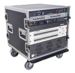 ProX T-10RSS, 10U Space Rack Mount Flight Case 19 Inch Depth with Casters - Hollywood DJ