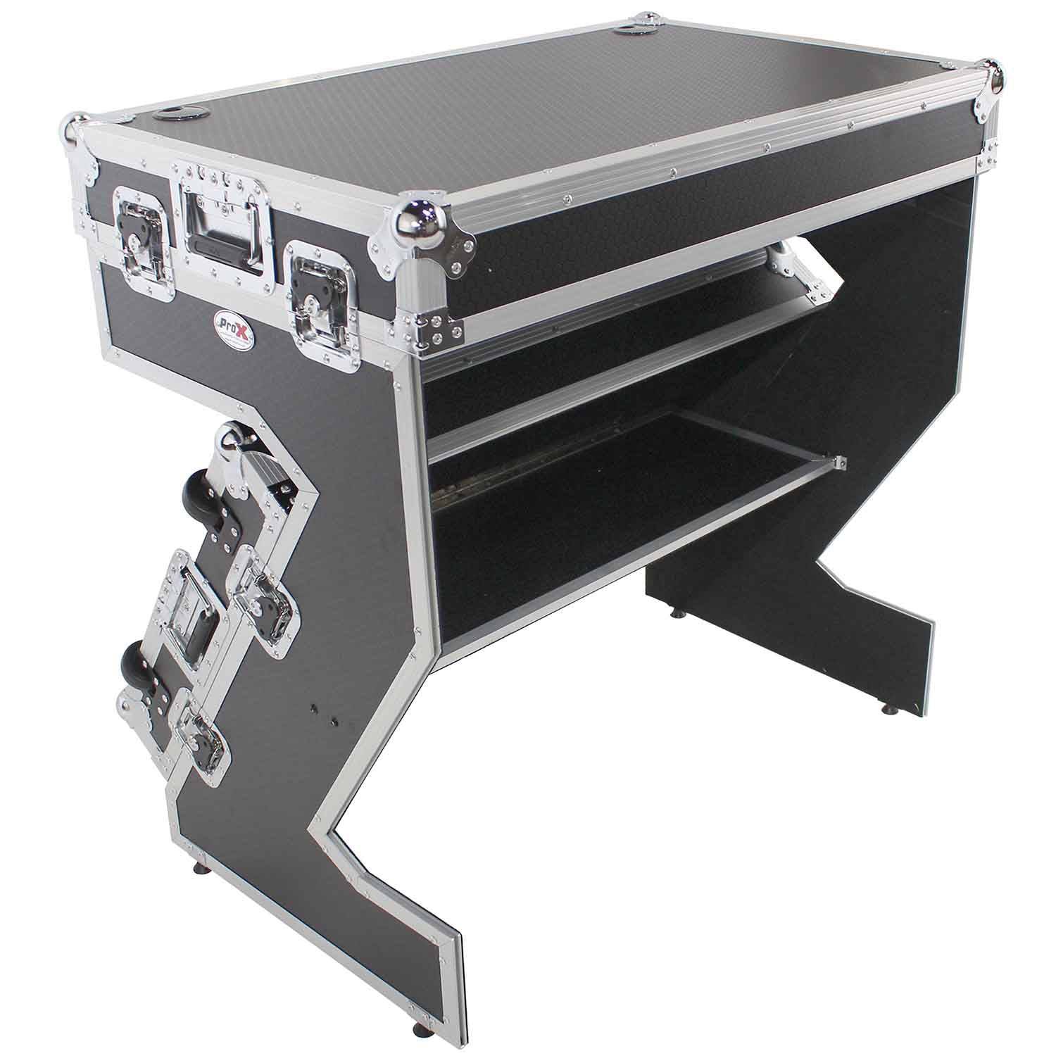 ProX XS-ZTABLE JR, Portable DJ Workstation & Flight Case Table With Wheels - Hollywood DJ