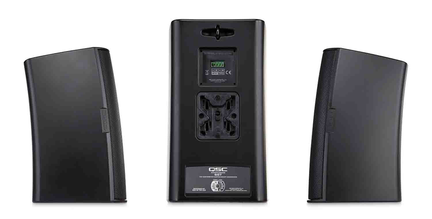 QSC AD-S6T-BK Acoustic Design Series 6.5" 2-Way 150W Surface-Mount Loudspeaker - Black - Hollywood DJ