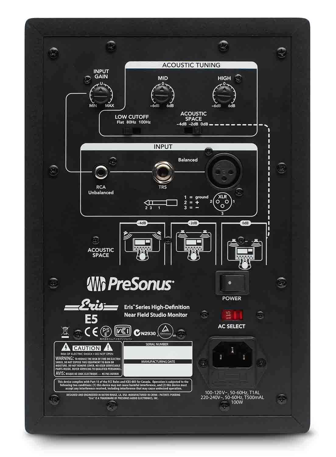 PreSonus ERIS E5, 2-Way 5" Active Studio Monitors - Hollywood DJ