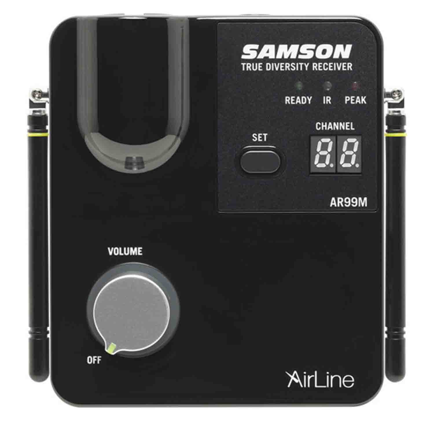 Samson SW9A9SQE-D AirLine 99m Wireless Fitness Headset System with Qe Fitness Mic - D Band (542-566 MHz) - Hollywood DJ