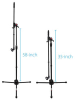 ProX T-MIC09 Pro Tripod Microphone Concert Musician DJ Stand with Boom and Mic Clip - 6 Feet - Hollywood DJ