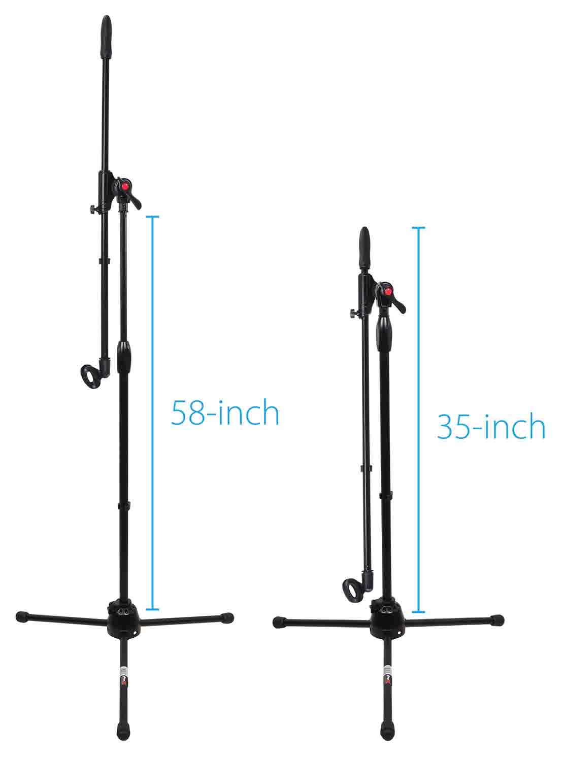 ProX T-MIC09 Pro Tripod Microphone Concert Musician DJ Stand with Boom and Mic Clip - 6 Feet - Hollywood DJ