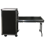 Odyssey FZGS1116WDLX Deluxe 11U Top Slanted 16U Bottom Vertical Pro Combo Rack with Casters, Side Table, and Glide Platform - Hollywood DJ