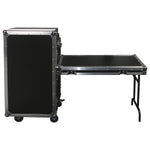Open Box: Odyssey FZGS1116WDLX Deluxe 11U Top Slanted 16U Bottom Vertical Pro Combo Rack with Casters, Side Table, and Glide Platform - Hollywood DJ