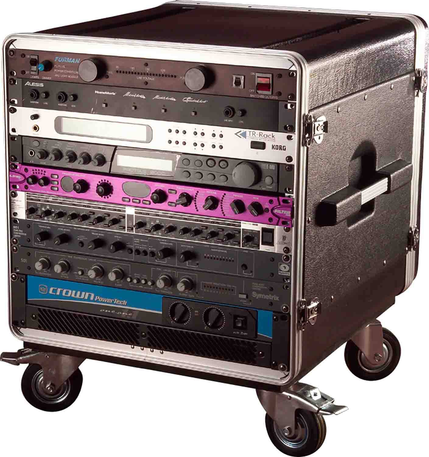 Gator Cases GRC-BASE-10, 10U ATA Molded PE Rack Base with Casters - Hollywood DJ
