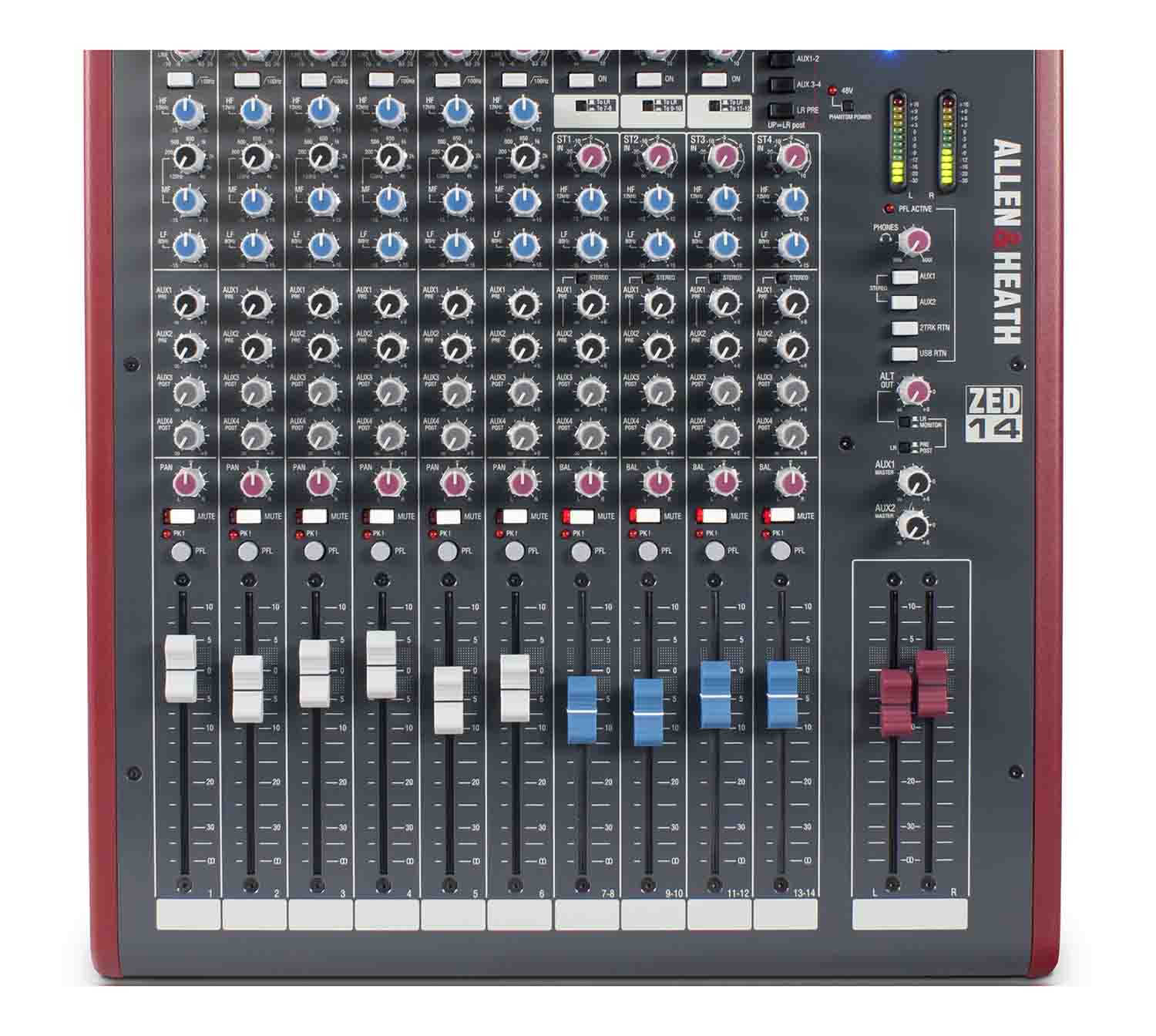 Allen & Heath ZED-14 Multipurpose 14-Channel Mixer with USB Audio Interface - Hollywood DJ