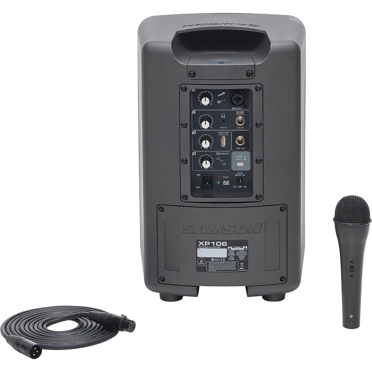 Samson SAXP106 Rechargeable Battery Powered PA with Bluetooth - Hollywood DJ