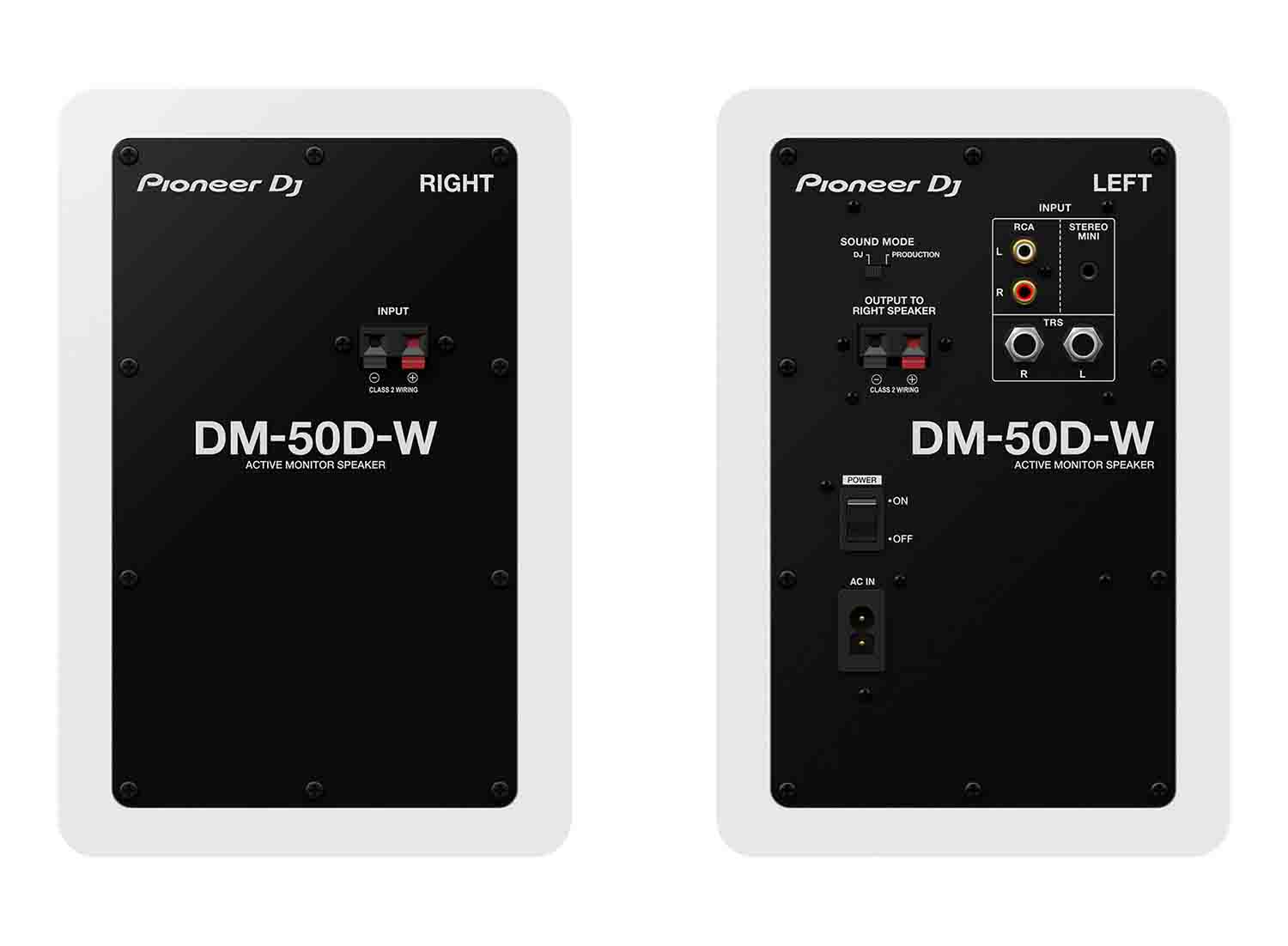 B-Stock: Pioneer DJ DM-50D Active 5" Desktop Monitor/DJ Speakers (White) - Hollywood DJ