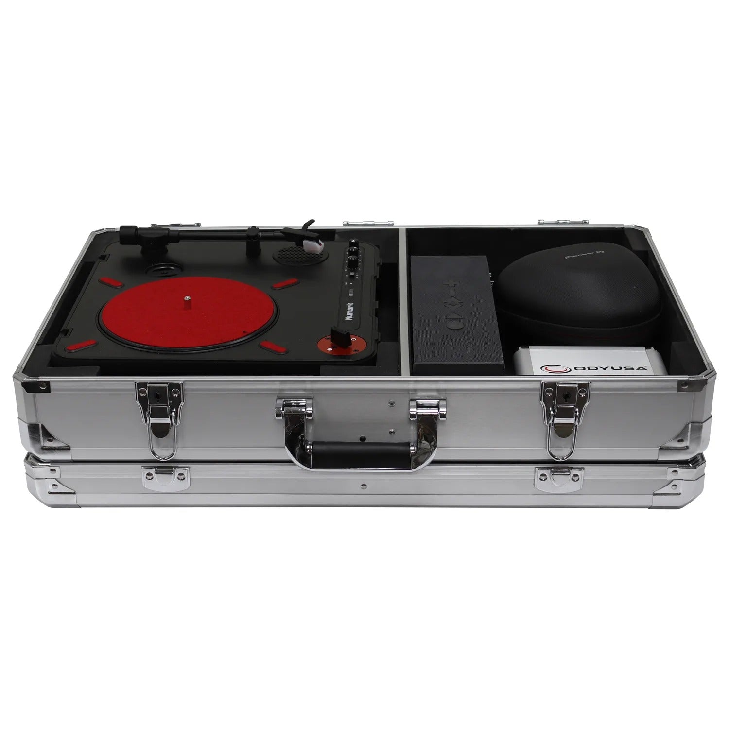 Open Box: Odyssey KPT01SCSIL Portablist DJ Case for Numark PT01 with Side Compartment - Silver - Hollywood DJ