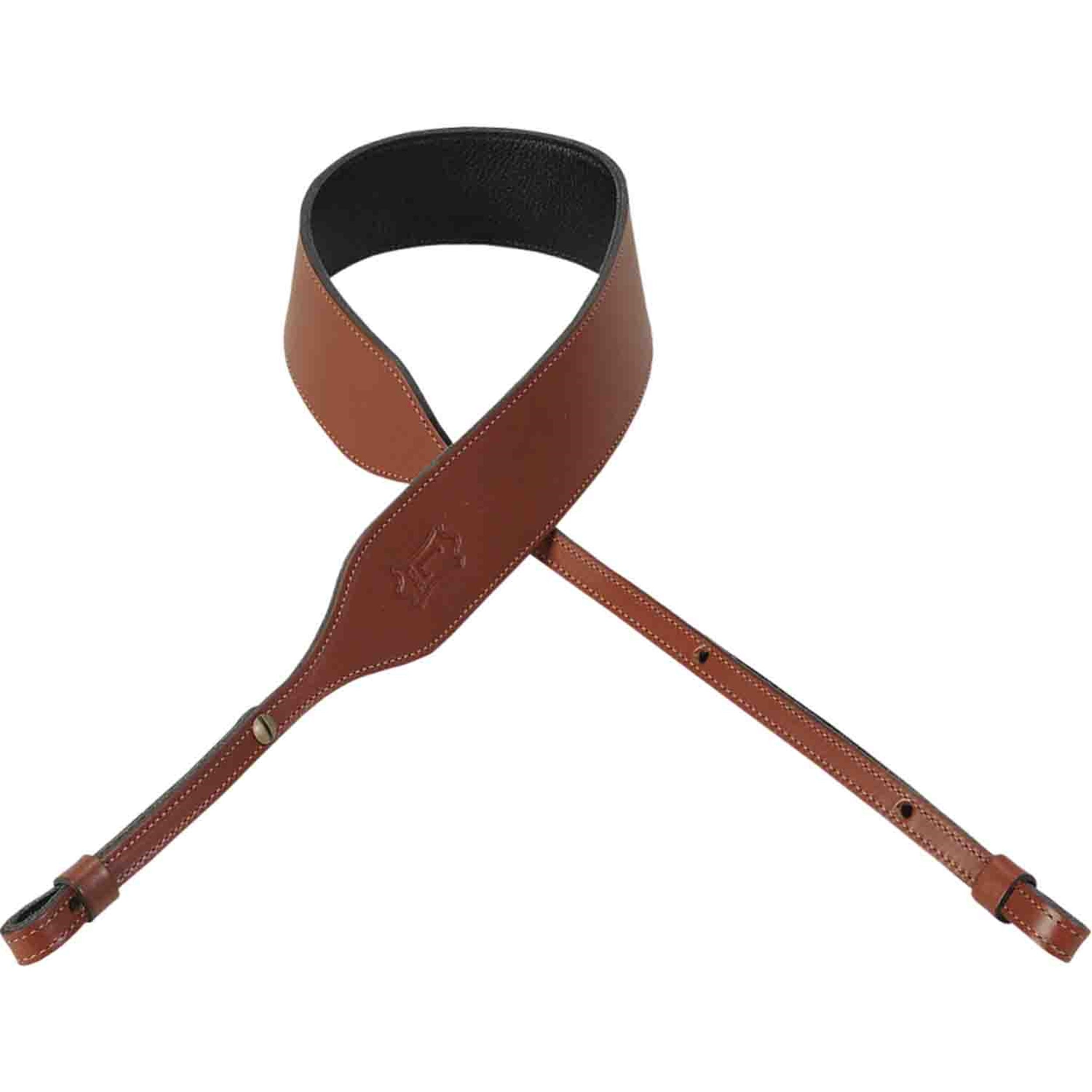 Levy's Leathers PMB32NS-WAL 2″ Veg-tan Leather Banjo Strap - Brown - Hollywood DJ