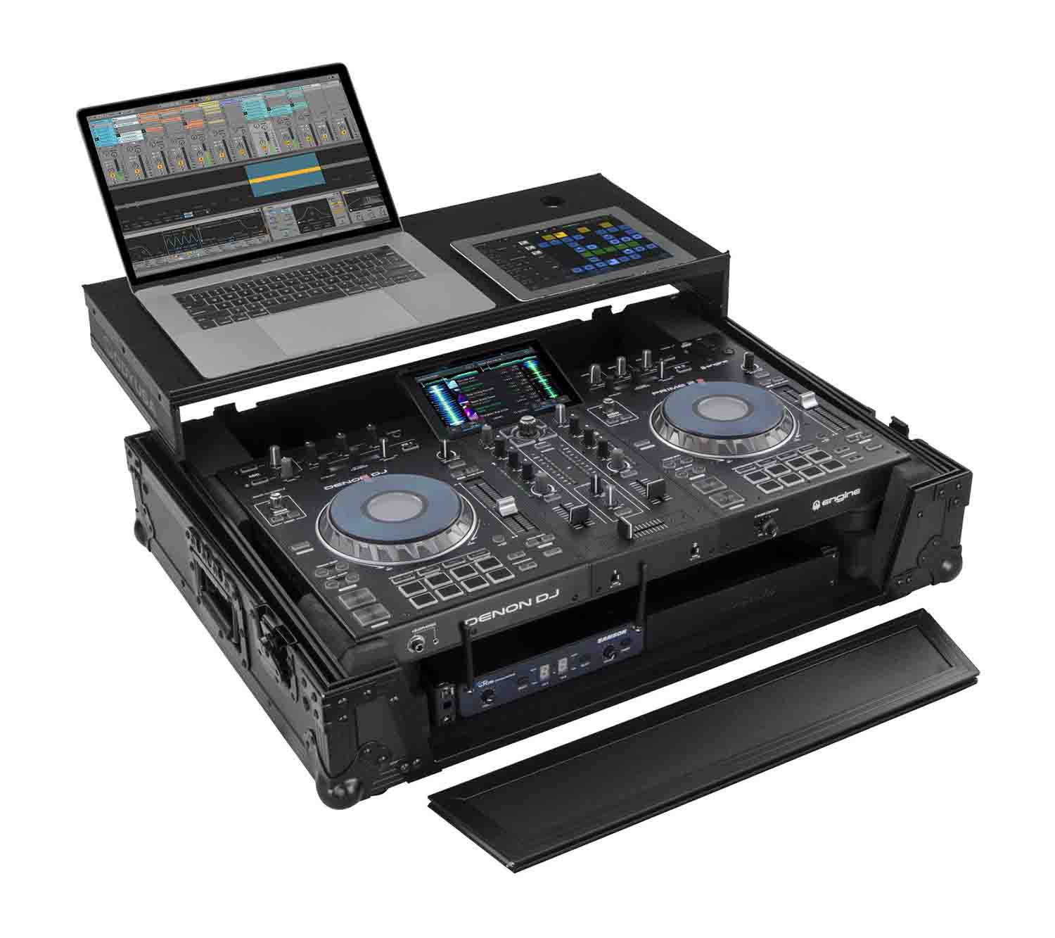 Odyssey FZGSPRIME2BL Denon Prime 2 Glide Style Black Flight Case - Hollywood DJ