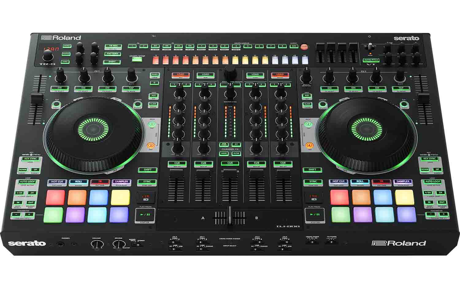 Magma DJ Package with MGA40982 Multi-Format DJ Workstation Case and Roland DJ-808 DJ Controller - Hollywood DJ