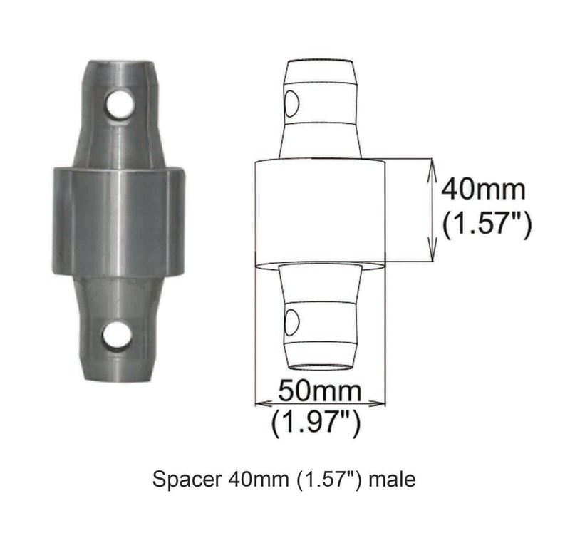 ProX XT-SPMM40 Spacer 40mm Male Coupler - Hollywood DJ