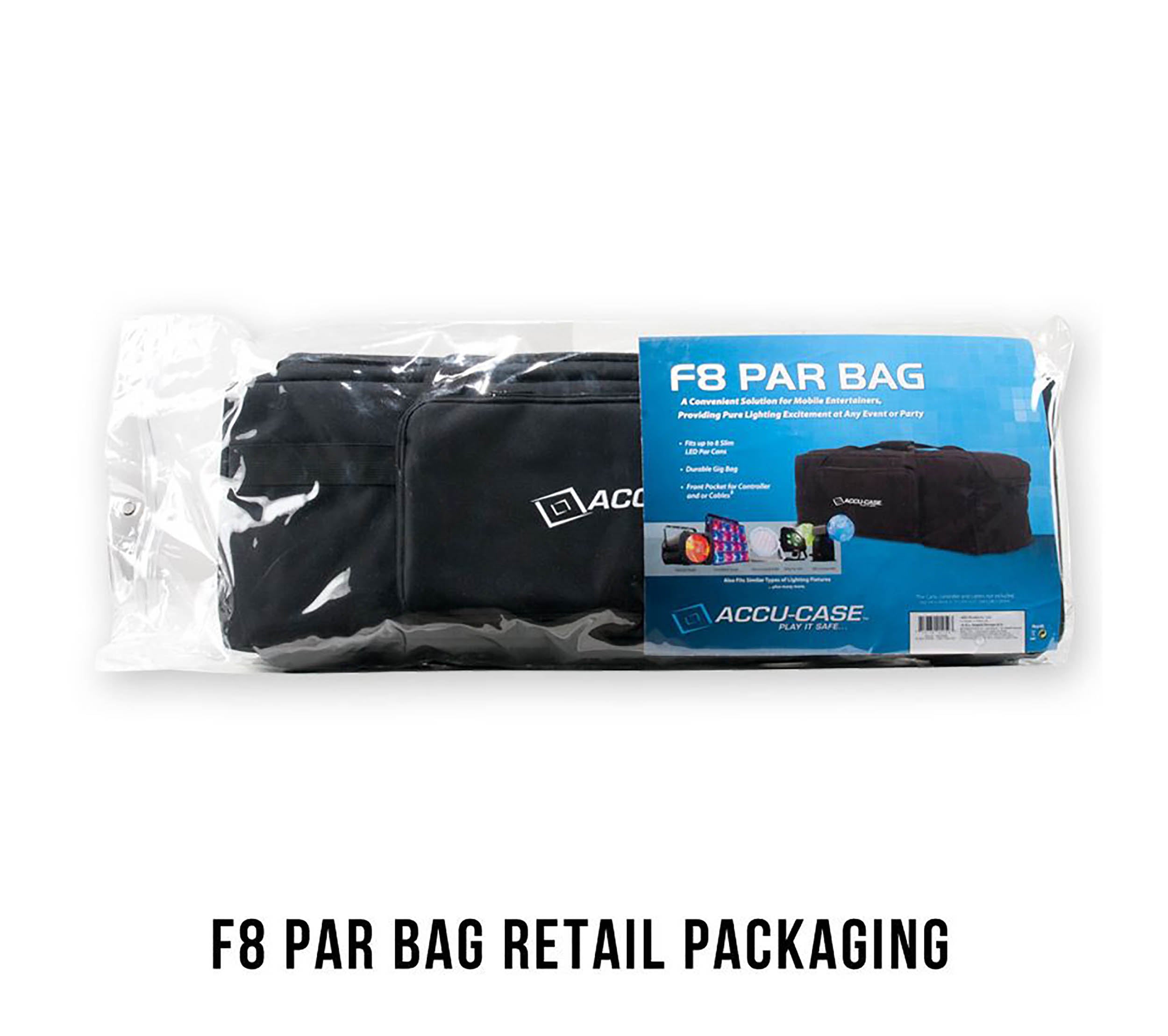 ADJ Accu-Case F8 Par Bag, Soft Padded Flat Par Transport Bag - Black by ADJ
