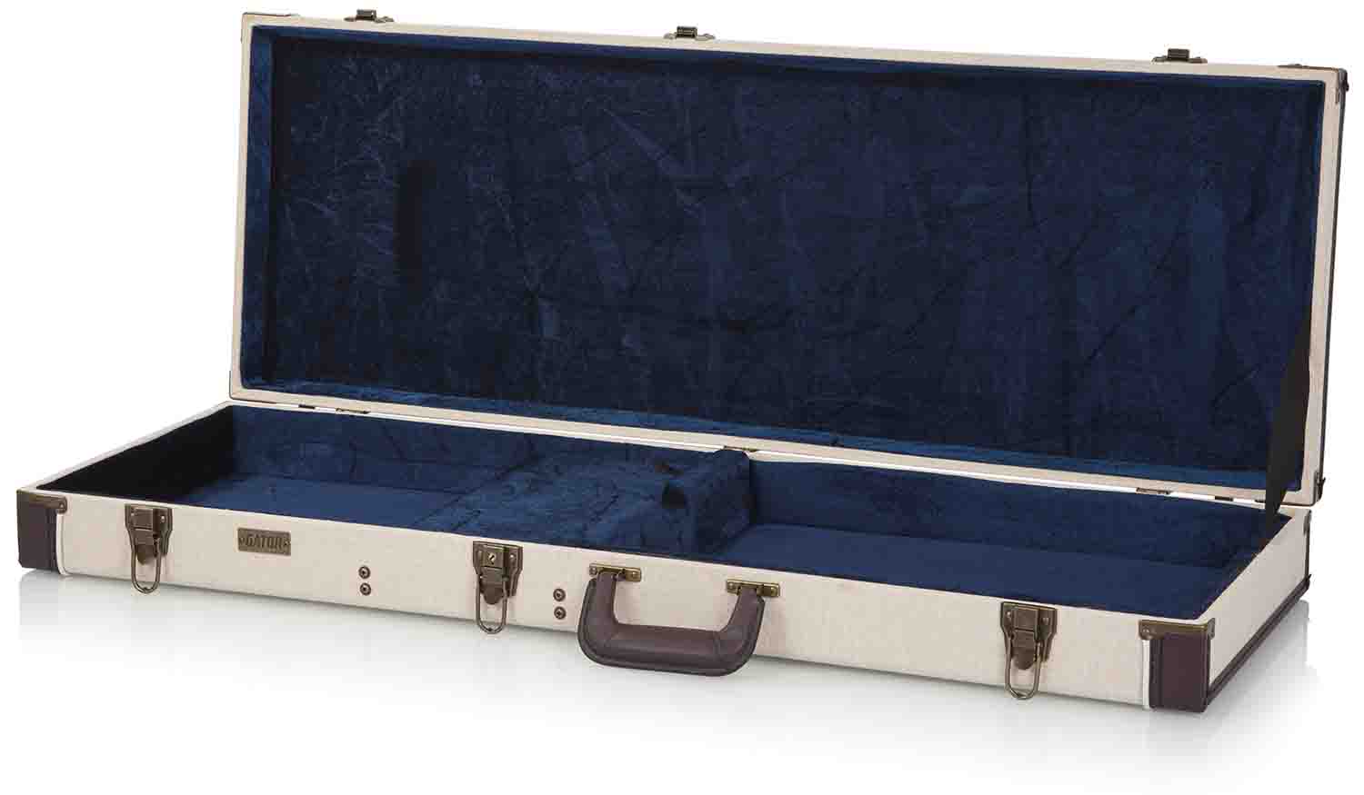 Gator Cases GW-JM ELEC Deluxe Wood Case for Standard Electric Guitars - Journeyman Burlap Exterior - Hollywood DJ