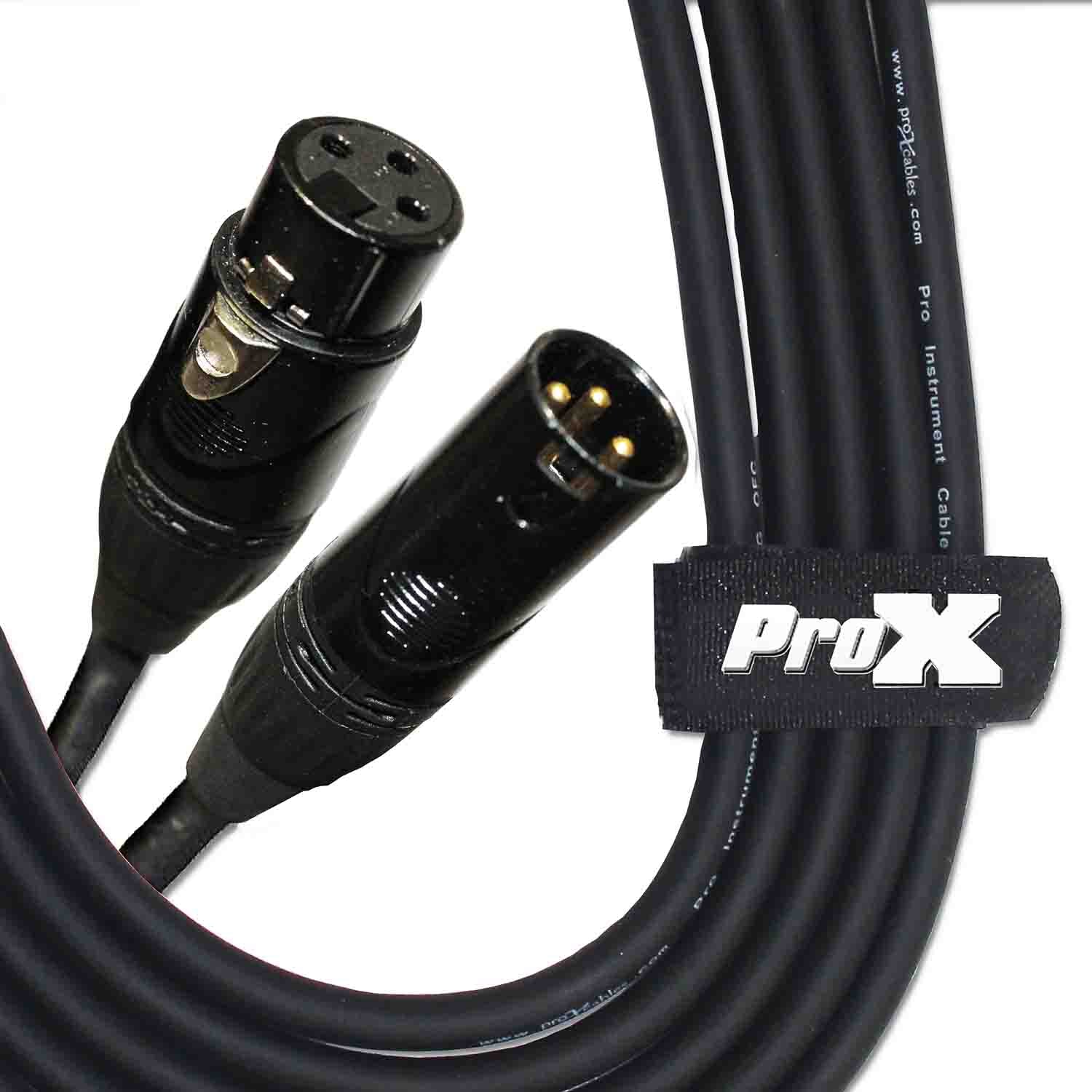 ProX XC-MIC15 Balanced XLR3-F to XLR3-M High Performance Microphone Cable - 15 Feet - Hollywood DJ