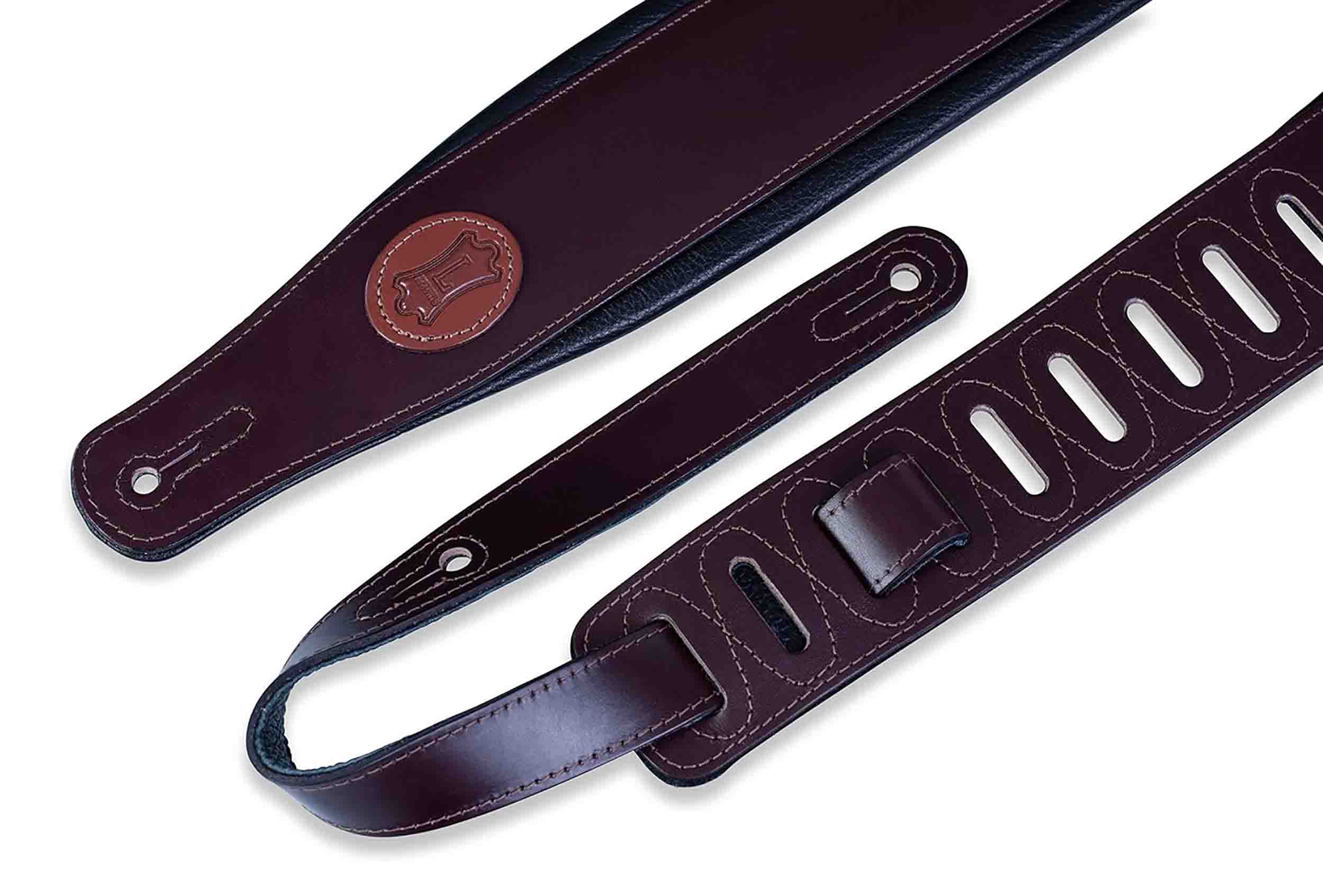 Levy's Leather MSS1-DBR Leather Guitar Strap - Brown - Hollywood DJ