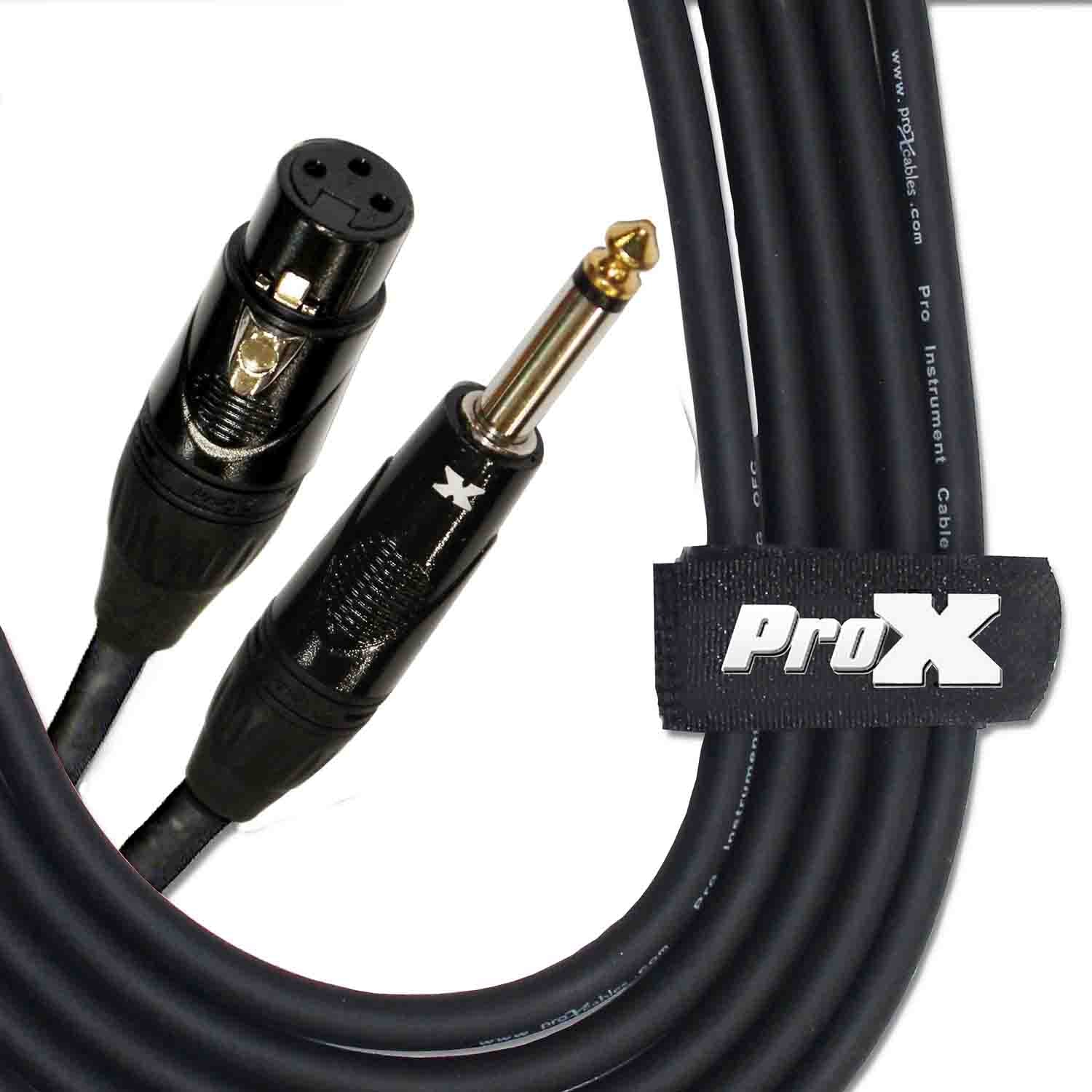 Prox XC-PXF05 Unbalanced 1/4" TS-M to XLR-F High Performance Audio Cable - 5 Feet - Hollywood DJ
