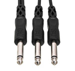 Hosa CYP-105, 1/4" TS Male to Dual 1/4" TS Male Y Cable - 5 Feet - Hollywood DJ