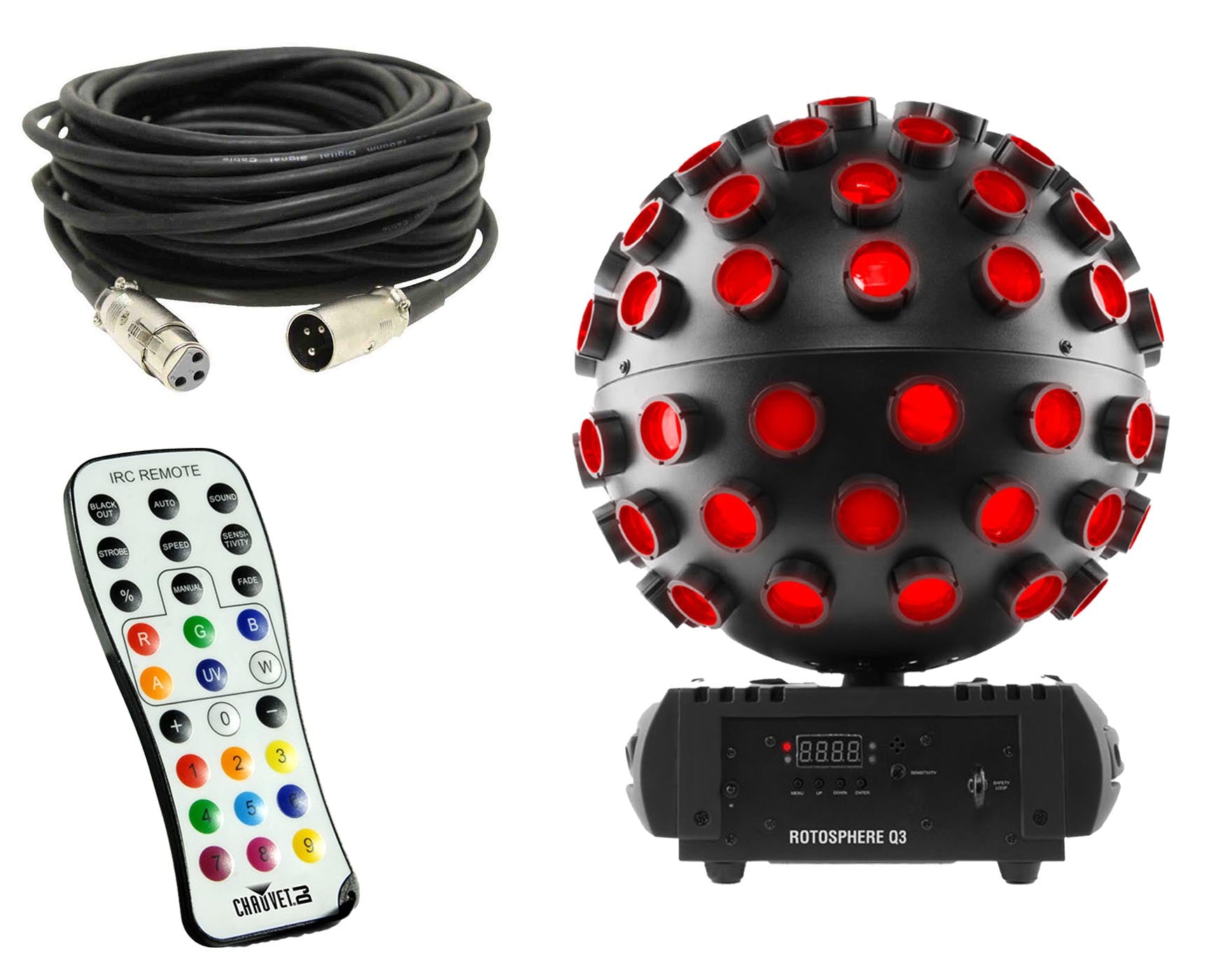 Chauvet DJ Rotating Mirror Ball Package with IRC Remote and 10' Cable - Hollywood DJ