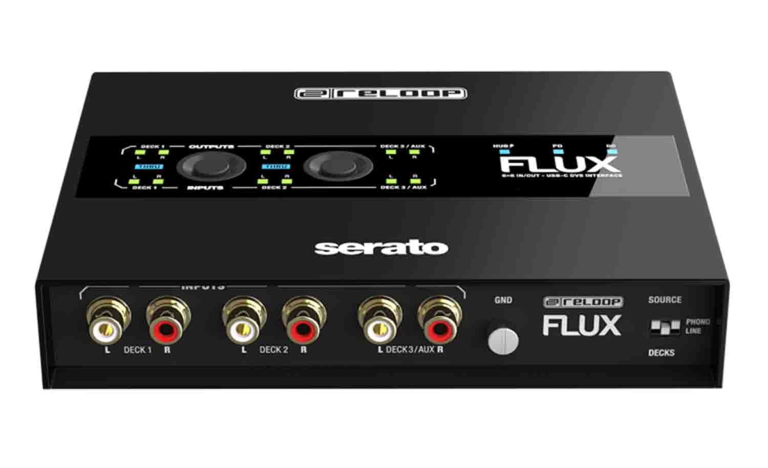 Reloop Flux Next Generation USB-C 3-Channel 6x6 DVS Interface for Serato DJ Pro Reloop