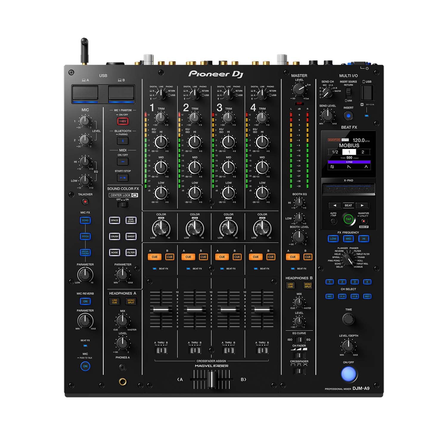 Pioneer DJ, DJM-A9 DJ Mixer 4-Channel - Black - Hollywood DJ