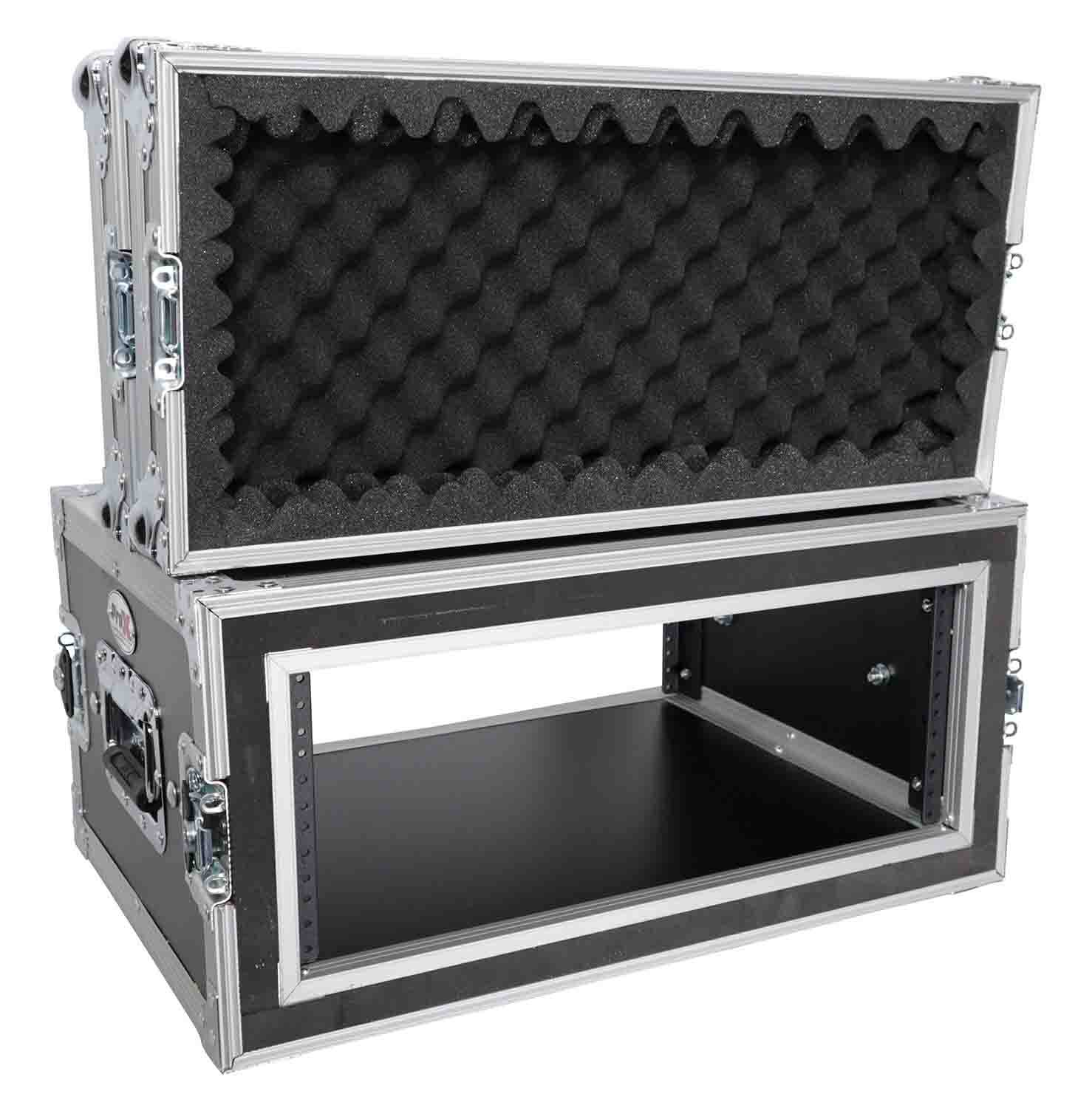 ProX T-4RSP14, 4U Vertical Shockproof Effects Rack 14" Depth Rail to Rail with Handles - Hollywood DJ