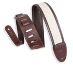 Levy's Leathers MHG2-DBR 2.5” Hemp Guitar Strap with Supple Padding Wrapped in Garment Leather. - Hollywood DJ