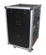 Prox T-14RSP24DST 14U Vertical Shockproof Amp/Rack Case with Dual Side Tables and 4 Casters - 24" Rail to Rail - Hollywood DJ