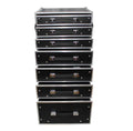ProX XS-7DTW, 7 Drawer Workstation Case with Folding Lid Side Table on Wheels - Hollywood DJ