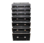 ProX XS-7DTW, 7 Drawer Workstation Case with Folding Lid Side Table on Wheels - Hollywood DJ