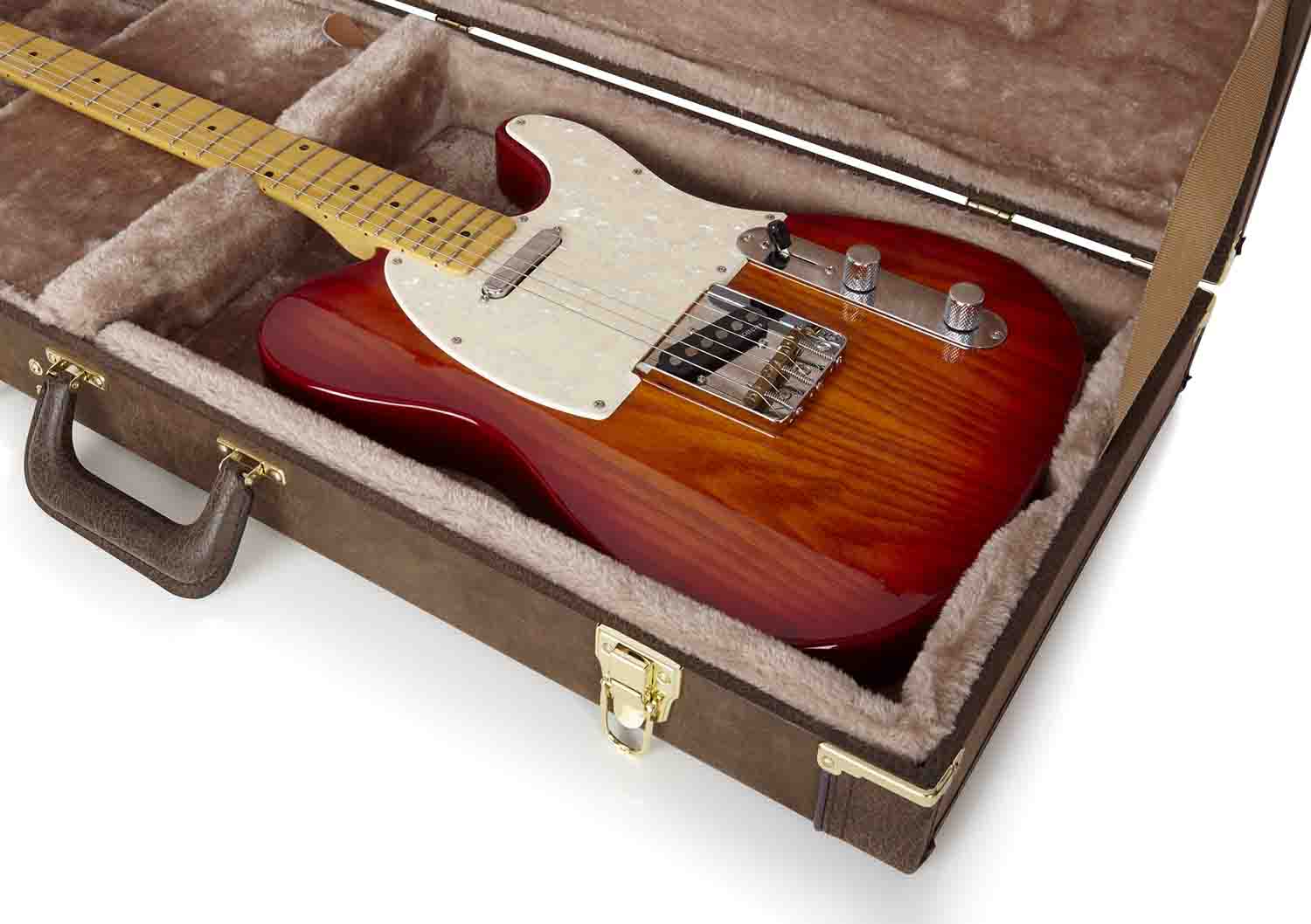 Gator Cases GW-ELECT-VIN Deluxe Wood Case for Electric Guitars  - Vintage Brown - Hollywood DJ