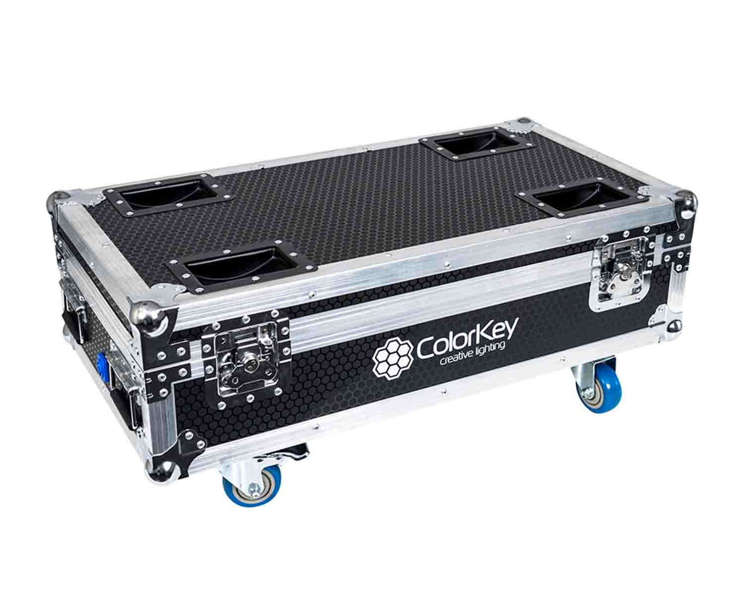 Colorkey CKW-6028-KIT, Mobilepar Mini Hex 4 8-Pack Bundle with Charging Road Case - Hollywood DJ
