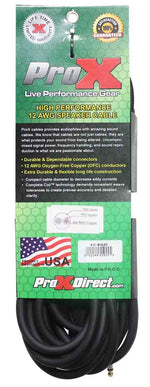 ProX XC-SQ25, 12 AWG SpeakOn to 1/4" TS High Performance Speaker Cable - 25 Feet - Hollywood DJ