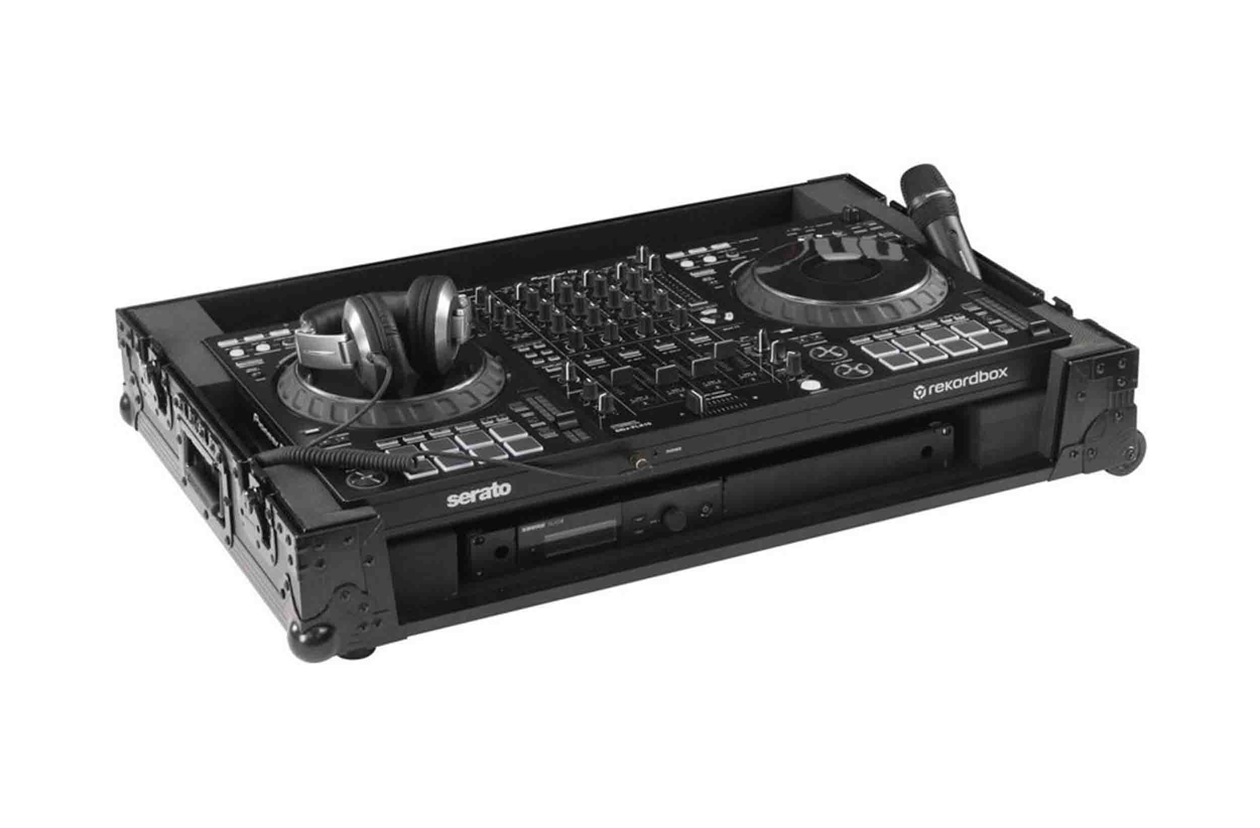 Odyssey FZDDJFLX10CWBL, Black Label 1U Flight Case For DDJ-FLX10 Controller with Corner Wheels - Hollywood DJ