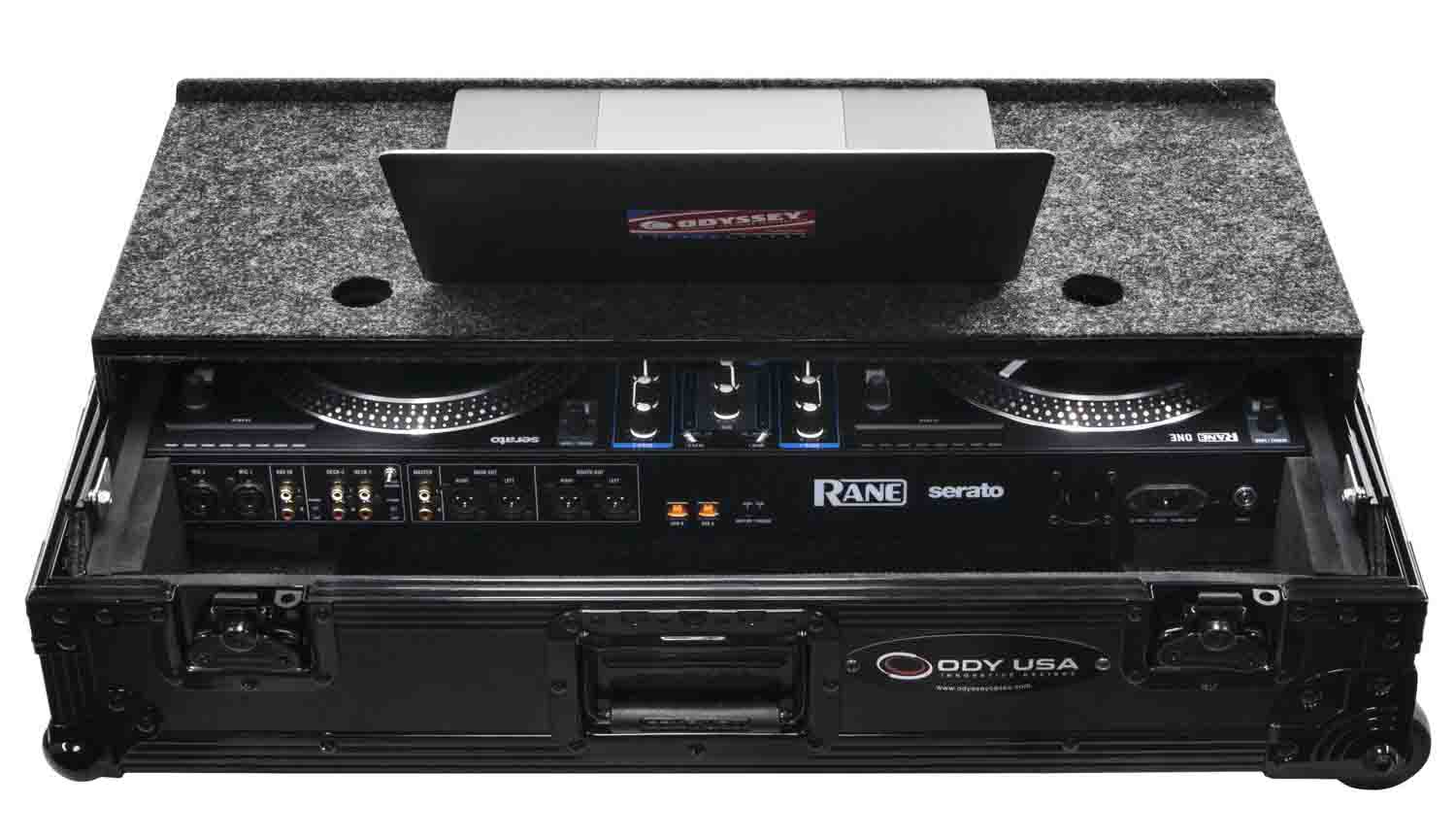 Odyssey FZGSRANEONEBLCW DJ Flight Case for Rane One with Patented Glide Platform - Black - Hollywood DJ